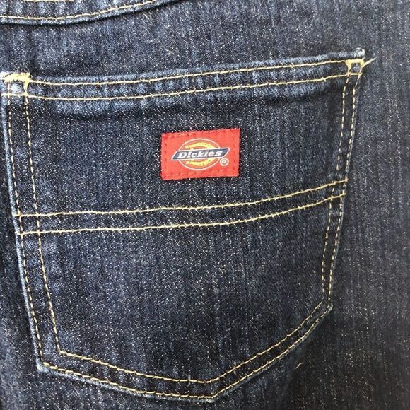 DICKIES Flannel Jeans Women's Size 8 Regular Blue Straight Leg - Picture 10 of 11